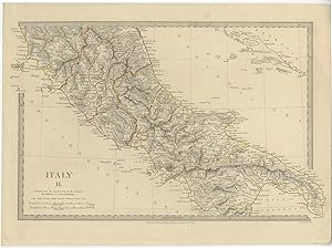 Antique Map of Naples by Walker (1830)