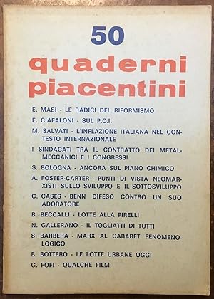 Quaderni Piacentini. N. 50, anno XII, luglio 1973