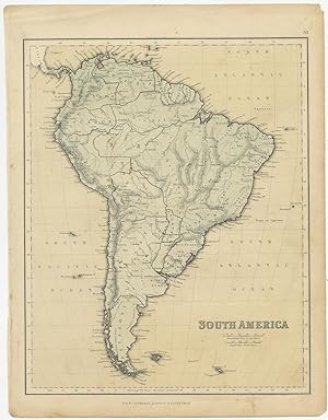 Antique Map of South America by Chambers (c.1860)