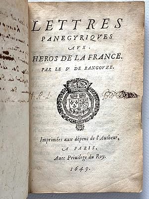 Lettres panégyriques aux héros de la France