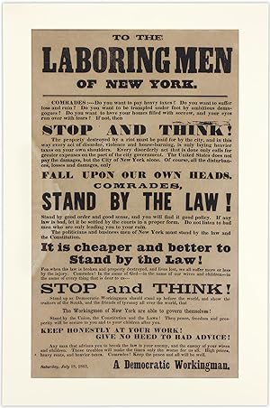To the Laboring Men of New York