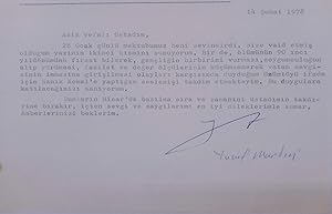 Typescript letter signed 'Yusuf Mardin'.