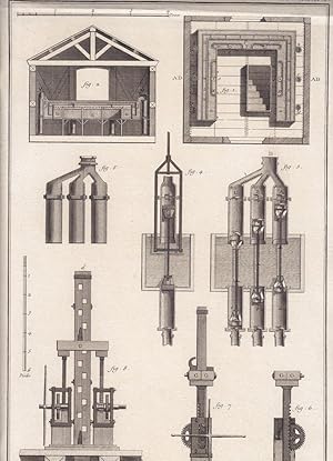 Charpente", (Taf.) XXXIX: Pompe du Pont Notre Dame (Holzkonstruktion für die Wasserpumpe auf der ...