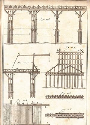 Charpente" (Holzkonstruktionen für die Pariser Grand Pont-Brücke, für eine Zugbrücke und f. d. Gr...