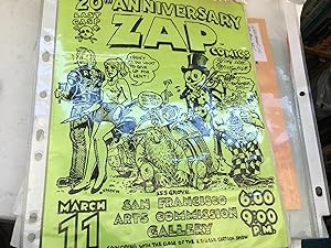 20th Anniversary Zap Comics Broadside with ALS on verso