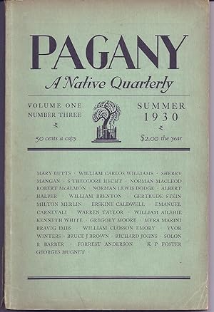 PAGANY. A NATIVE QUARTERLY. Vol. 1, No. 3, Summer 1930