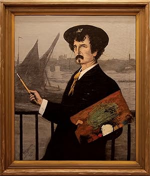 [Portrait of James Abbott McNeill Whistler in front of the Thames]