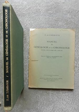 Manuel de généalogie et de chronologie pour l'histoire de l'Islam. Avec 20 Tableaux généalogiques...