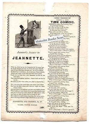 Jeannots answer to Jeannette & comic version of Theres a good Time Coming ( Broadsheet Ballad 1...
