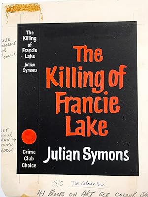 The Killing of Francie Lake ( Original Dustwrapper Artwork )