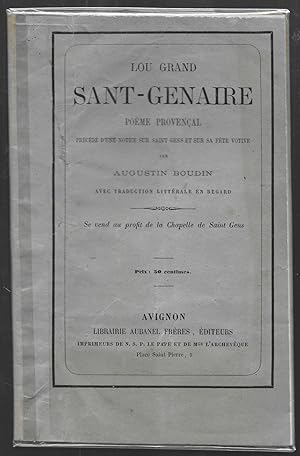Lou grand Sant-Genaire. Poème provençal précédé d'une notice sur Saint Gens et sa fête votive.