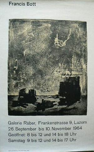 Francis Bott lithographic poster for Galerie Raber in Luzern 1964