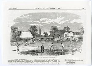 Antique Print-CRICKET-MANCHESTER-GROUND-MATCH --Anonymous-1857