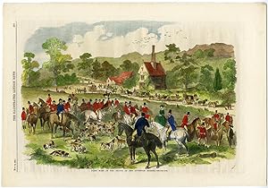 Antique Print-HUNTER-HUNTING-HORSE-CARRIAGE-DOG-G. Goddard-1858