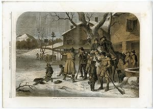 Antique Print-THANKSGIVING-TURKEY-INN-HUNTING-Darley-1858