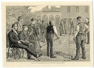 Antique Print-CROQUET-SPORTS-RECOVER-WOUNDED-HOSPITAL-W.B. Gardner-M.F.-1880