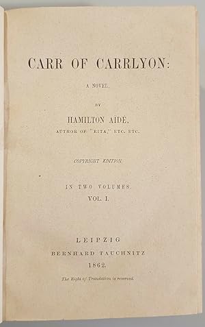 Carr of Carrlyon. A novel in two volumes. Vol. I e II. Copyright edition