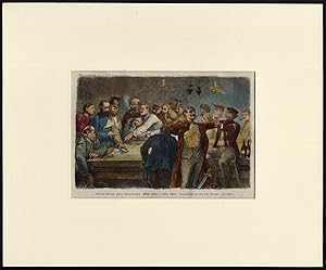 Antique Print-MEINE TANTE DEINE TANTE-SOLDIER-CARD GAME-Otto Gunther-1875
