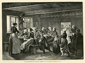 Antique Print-DENMARK-INN-CARD GAME-TEA-Erner-Koch-1870