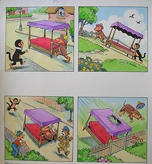 Original Artwork for Alfie (Armadillo) and Mango (Monkey) for Bollie in TV Wonderland Comic No.12