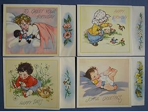 Vintage Greetings Cards x 4