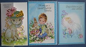 Vintage Greetings Cards x 3
