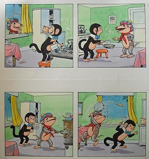 Original Artwork for Alfie (Armadillo) and Mango (Monkey) for Bollie in TV Wonderland Comic No.35