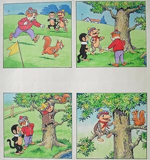 Original Artwork for Alfie (Armadillo) and Mango (Monkey) for Bollie in TV Wonderland Comic No.26