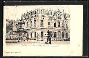 Carte postale Montelimar, Hotel de Ville et Fontaine monumentale