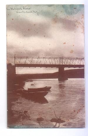 Antique Sepia Toned Inscribed Postcard with Photograph Depicting Bridge over the Mohawk River Nea...