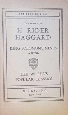 King Solomon's Mines - A Novel