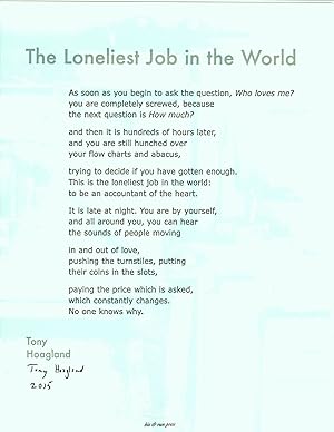 "The Loneliest Job in the World" [Broadside]