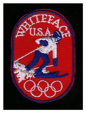 Vintage Whiteface U.S.A. Ski Patch with Olympic Rings. Embroidered Souvenir Patch, Oval, 3"" x 2 ...