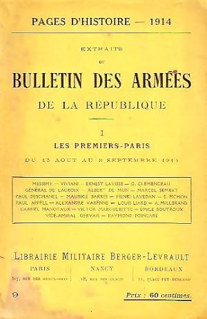 Les premiers-paris I, du 15 août au 3 septembre 1914
