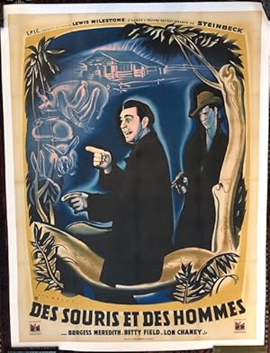 DES SOURIS ET DES HOMMES. (Of Mice and Men) Original Vintage Poster