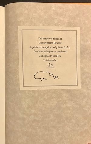 Christopher Sunset -- SIGNED, limited edition copy