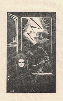 Abdias' blind daughter Ditha struck by Lightning through a Window. First edition of the wood engr...