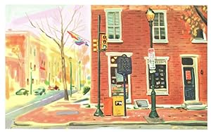 Giovanni's Room Philadelphia Book Store Shop Oil Painting Postcard