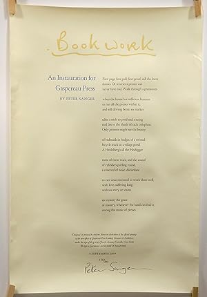 Bookwork: "An Instauration for Gaspereau Press" [Broadside Poem]