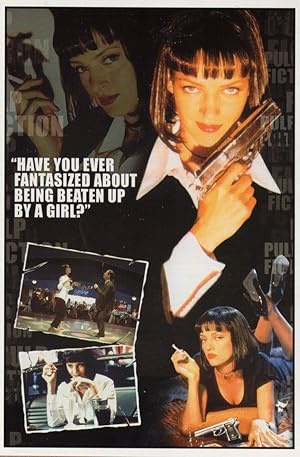 Uma Therman Quentin Tarantino Pulp Fiction Film Rare Gun Postcard
