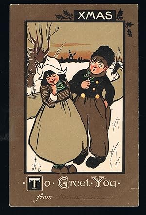 Christmas Dutch Children Postcard