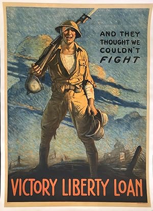 AND THEY THOUGHT WE COULDN'T FIGHT. Victory Liberty Loan. (Original Vintage Poster)