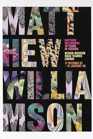 10 Years In Fashion Matthew Williamson London Museum 2007 Exhibition Postcard