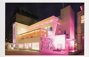 The Design Museum London at Night Pink Psychedelic Postcard