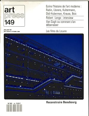 Revue Art Press N°149 - reconstruire Beaubourg - Juillet 1990