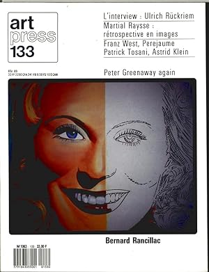 Revue Art Press N°133 - BERNARD RANCILLAC - Février 1989
