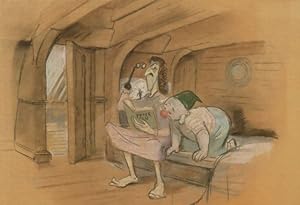 Peter Pan Captain Book Reading Book Spectacles Walt Disney Postcard