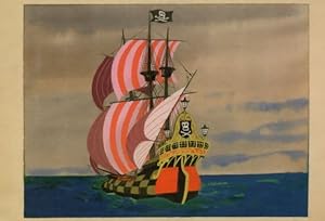 Peter Pan Pirate Ship Flag Movie Film Artist Painting Postcard