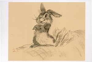 Thumper in Bambi Concept Art Cartoon Painting Movie Film Postcard