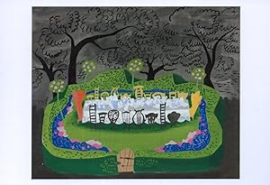 Alice In Wonderland Garden Art Film Artist Storyboard Painting Postcard